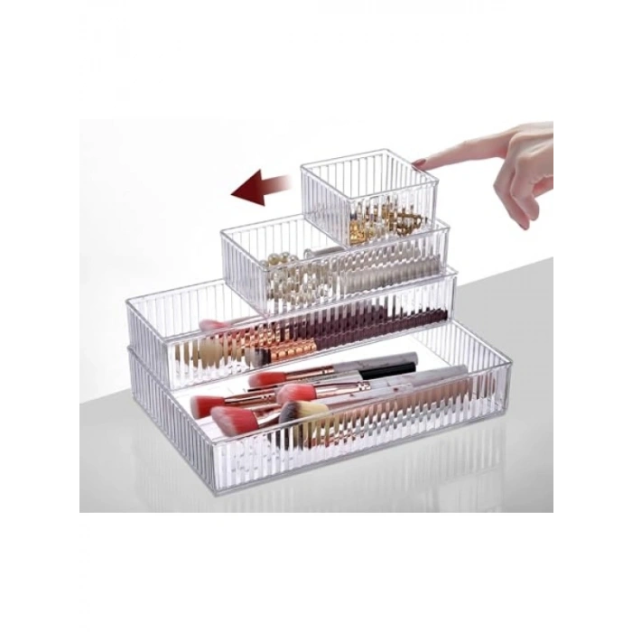 6lı Şeffaf Çekmece Düzenleyici Seti, Plastik Organizer Kutular