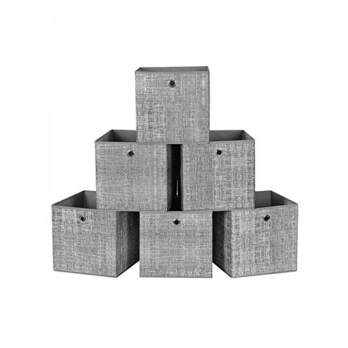 6lı Set Dokunmamış Kumaştan Saklama Kutuları, Katlanabilir