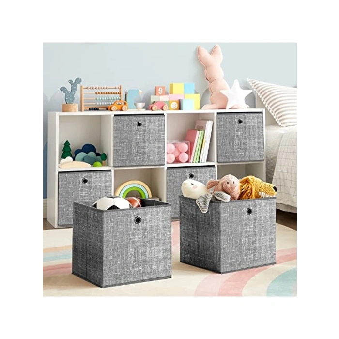 6lı Set Dokunmamış Kumaştan Saklama Kutuları, Katlanabilir