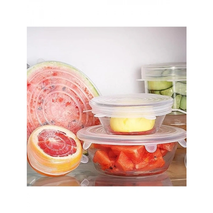 6lı Silikon Streç Kapak Seti - BPA İçermez