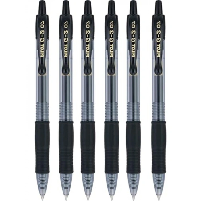 6lı Siyah 0.7 mm Jel Mürekkepli Roller Kalem Seti