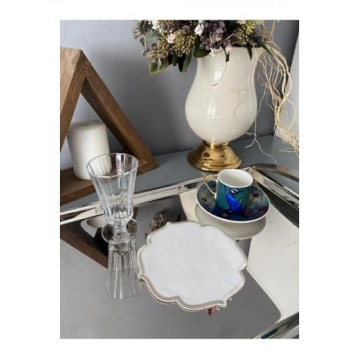 6lı Taş Rengi Kokteyl Peçete Takımı