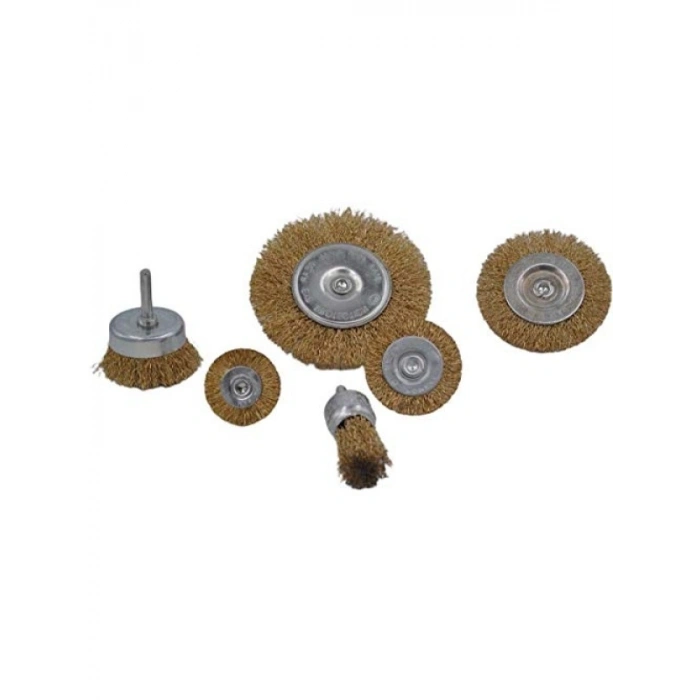6lı Tel Fırça Seti - Pas, Yağ, Kir ve Boya Çözücü