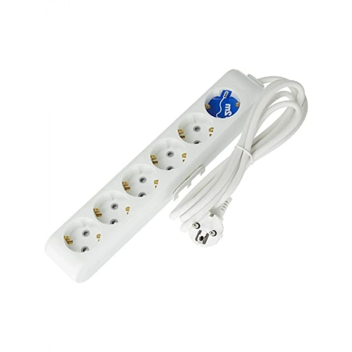 6lı Topraklı Kablolu Priz, 2m Kablo Uzunluğu