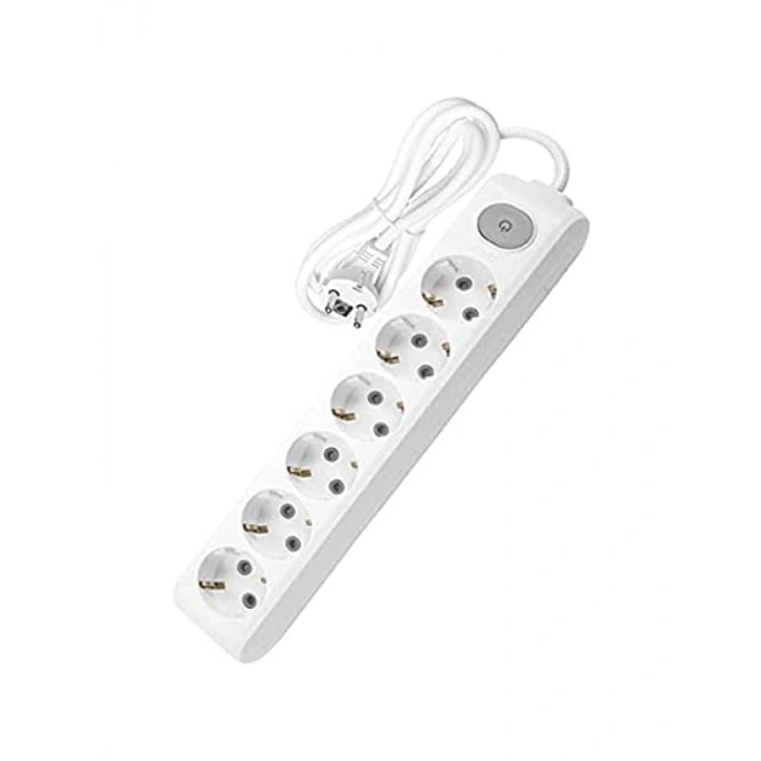 6lı Topraklı Kablolu Priz, 3m Uzunluk