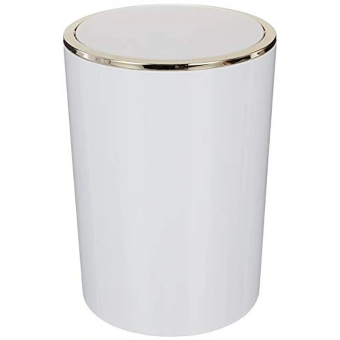 6 Litre Kapasiteli Çöp Kovası - Beyaz ve Altın Renk