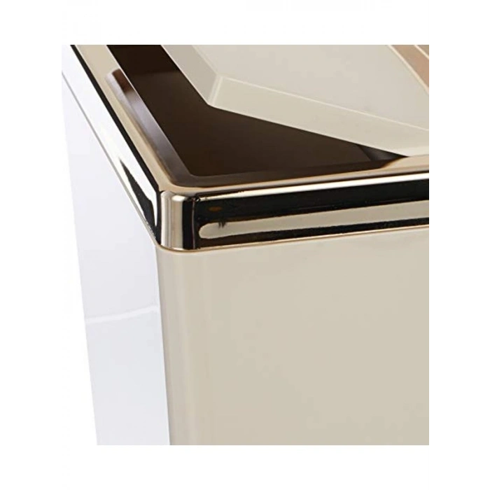 6 Lt Bej Altın Renkli Çöp Kovası, Modern Tasarım