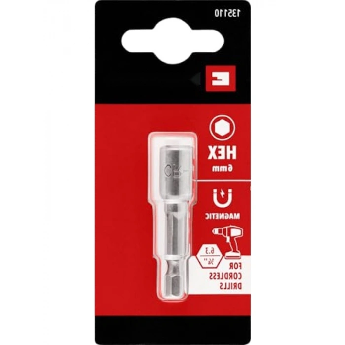 6 mm Manyetik Lokma Ucu, Krom Vanadyum, 48 mm