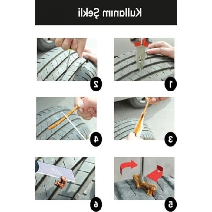 6 Parça Lastik Tamir Kiti, Taşınabilir Acil Set