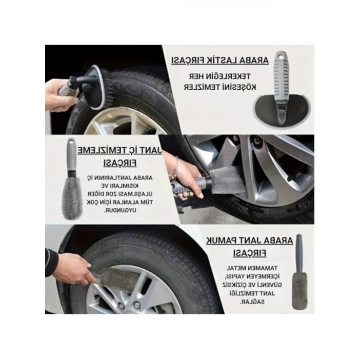 6 Parça Profesyonel Oto Yıkama Seti, Yıkama Eldiveni ve Fırçalar