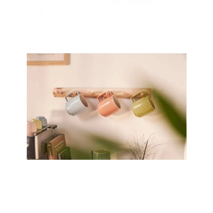 6 Parça Renkli Seramik Kupa Seti, 350 ml