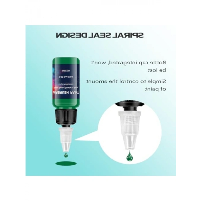 6 Renk Airbrush Boya Seti - Su Bazlı Akrilik