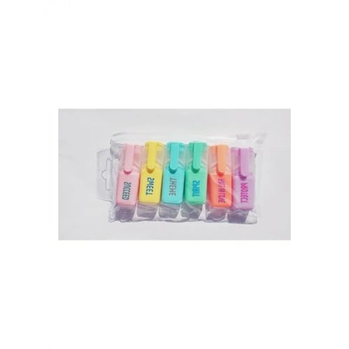 6 Renkli Fosforlu Mini Öğrenci Işaretleme Kalemi Seti