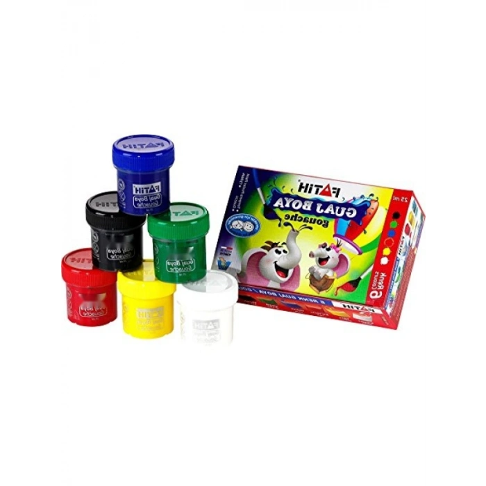 6 Renkli Guaj Boya Seti - 25 ml x 6 Adet