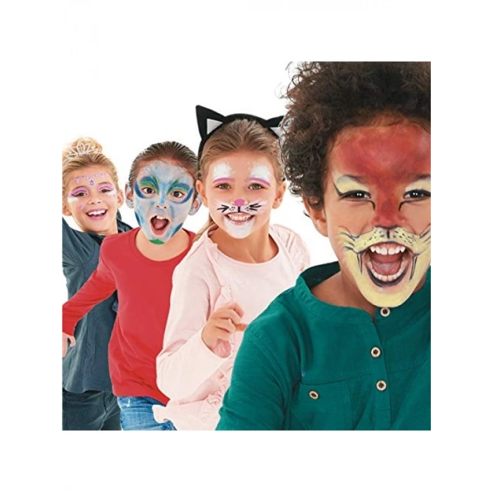 6 Renkli Yüz Boyası Seti - Silinebilir ve Kaliteli