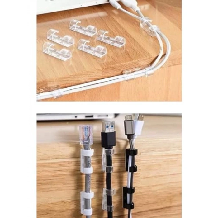 60 Adet Kablo Düzenleyici Sabitleyici Klips Seti
