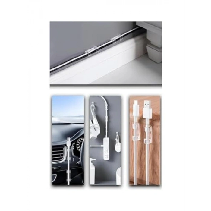 60 Adet Kablo Düzenleyici Sabitleyici Klips Seti