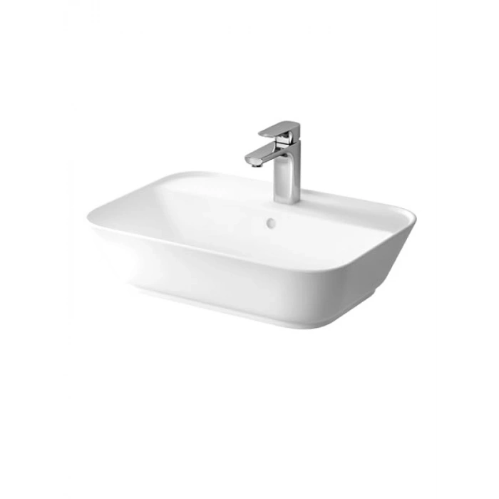 60 cm Beyaz Dikdörtgen Çanak Lavabo