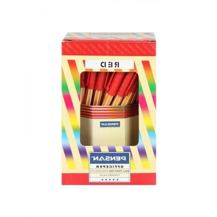 60lı Kırmızı Tükenmez Kalem, 1.0 mm Uç