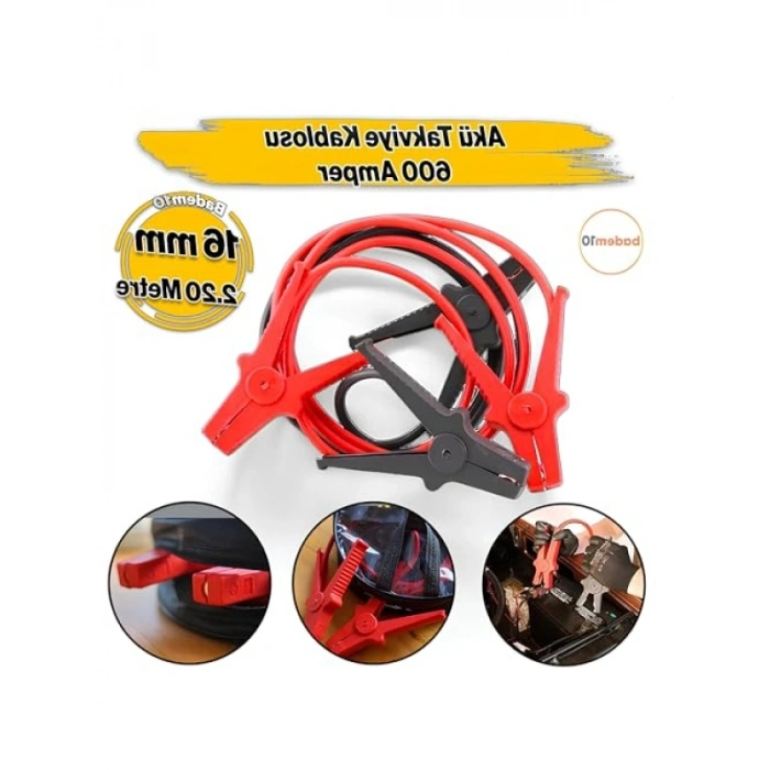 600 Amper Akü Takviye Kablosu - 2.2 Metre Uzunluk