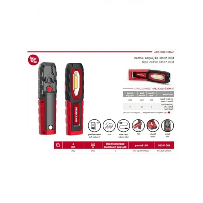 600 Lm Şarjlı Cob Led Çalışma Lambası, Pratik Kullanım