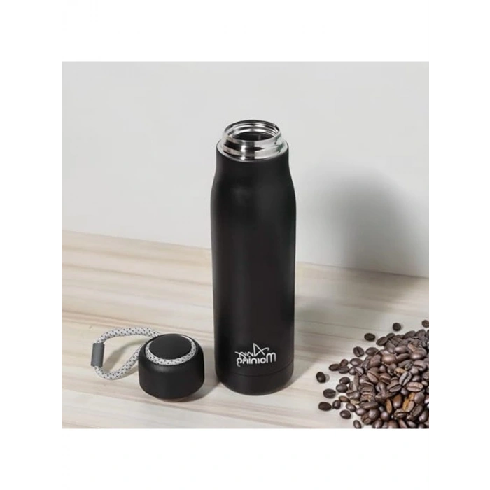 600 ml Kapasiteli Paslanmaz Çelik Termos, Sızdırmaz Kapak, Siyah