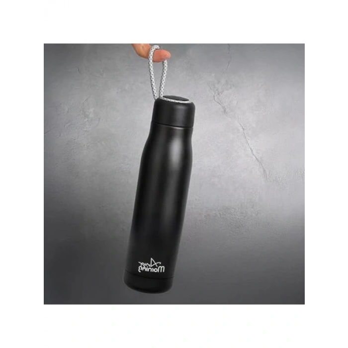 600 ml Kapasiteli Paslanmaz Çelik Termos, Sızdırmaz Kapak, Siyah