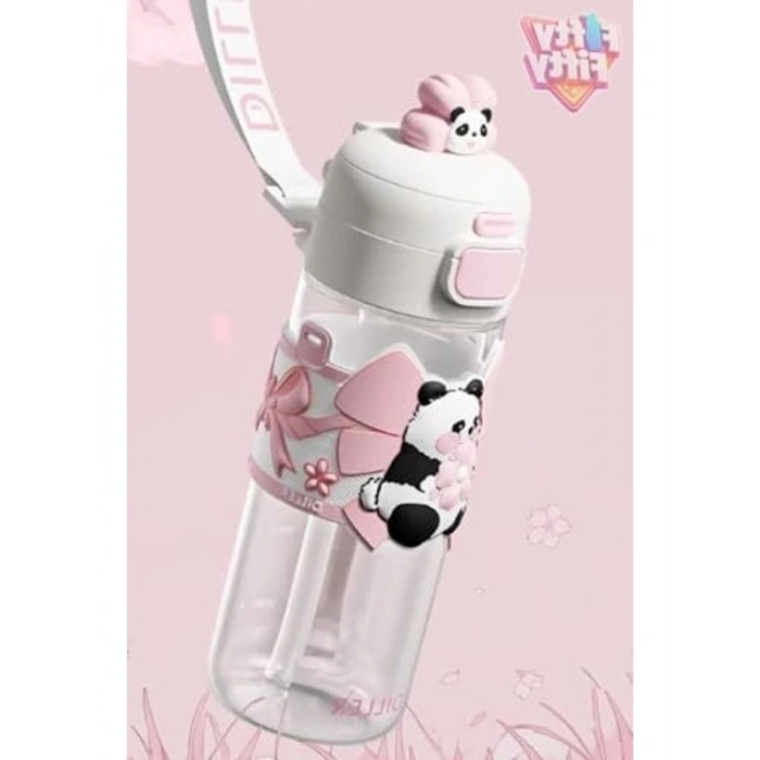 600 ML Tritan Pipetli Su Matarası, Rahat İçim ve Çift Kullanım Özelliği
