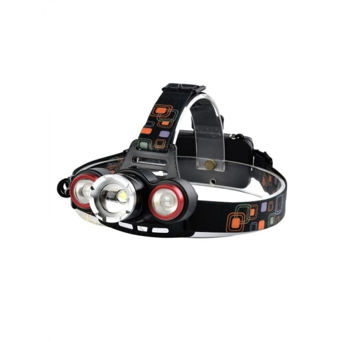 6000 Lümen Şarjlı 3 Başlıklı Kafa Lambası