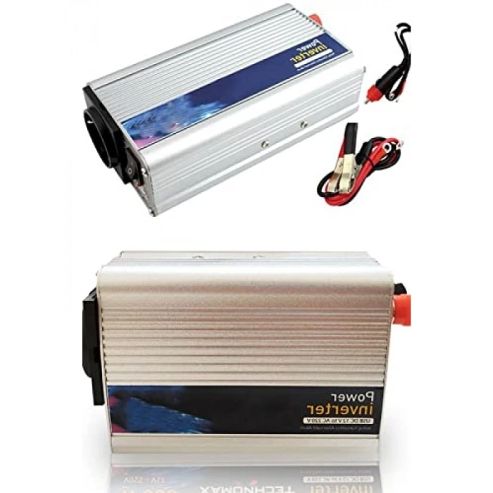 600W 12V Araç İnvertörü, 220Vye Dönüştürücü, USB Çıkışlı