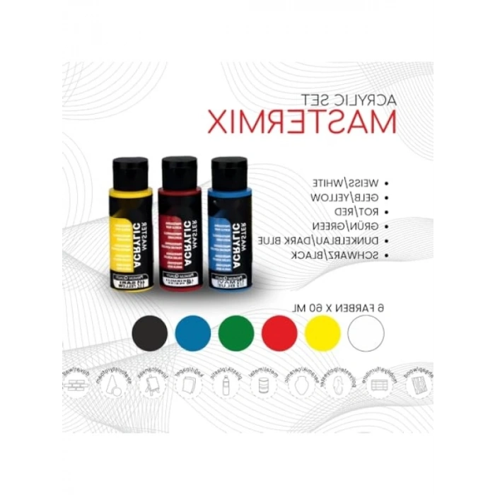 60cc Profesyonel Akrilik Boya Seti, 6 Renk