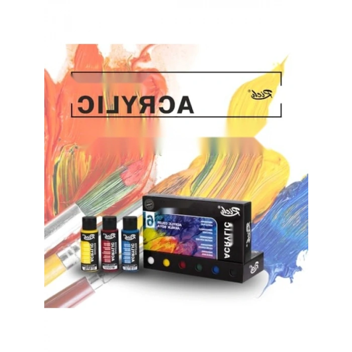 60cc Profesyonel Akrilik Boya Seti, 6 Renk