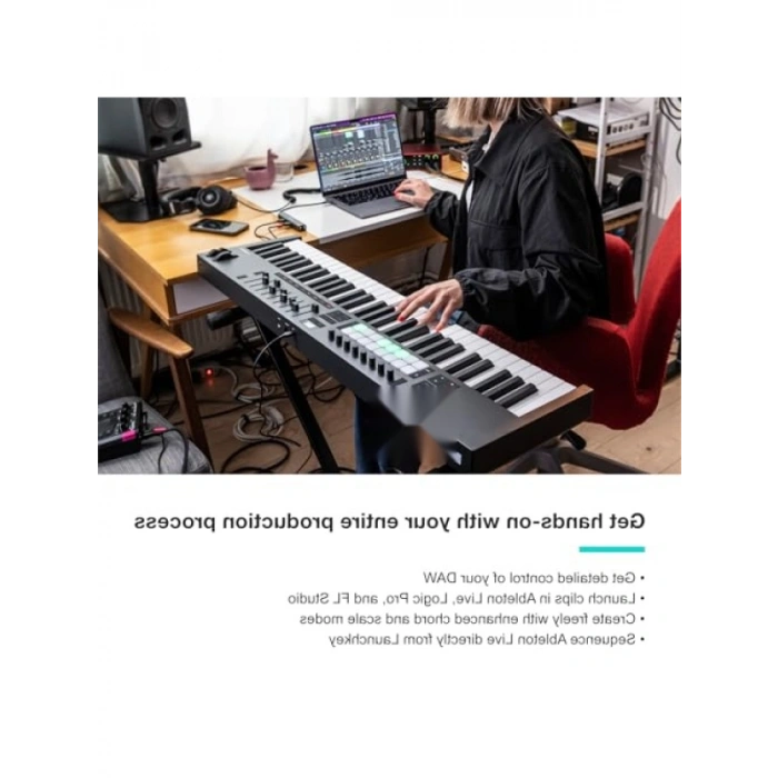 61 Tuşlu Yarı Ağırlıklı USB MIDI Klavye Kontrolörü