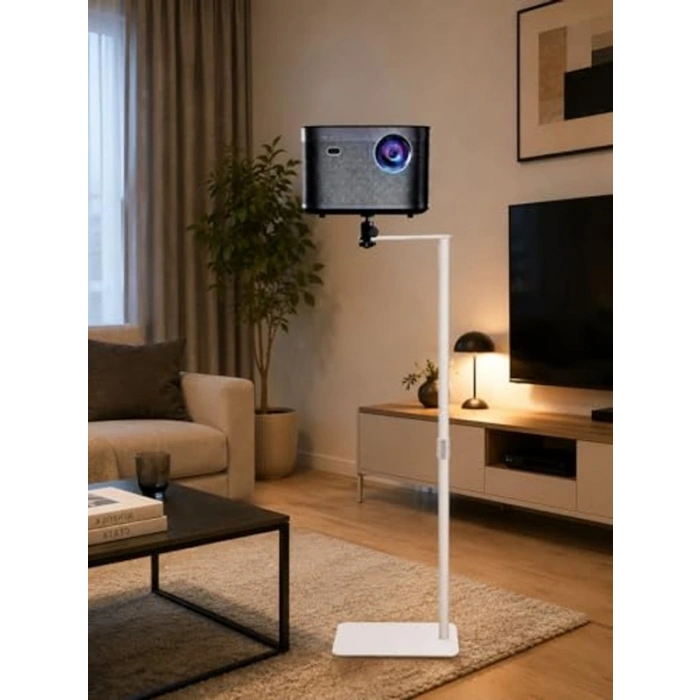63-120 cm Ayarlanabilir Zemin Tipi Projektör Standı, Beyaz