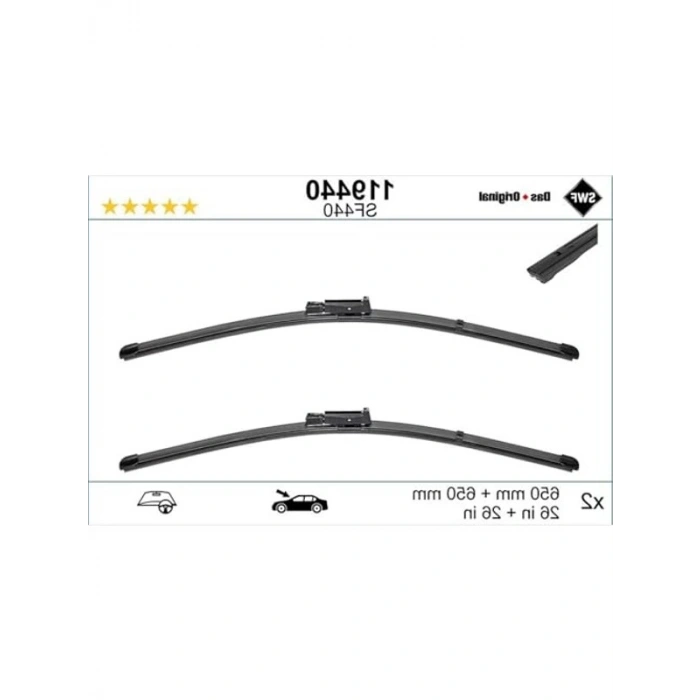 650+650 MM Silecek Seti İçin Uyumlu Ürün