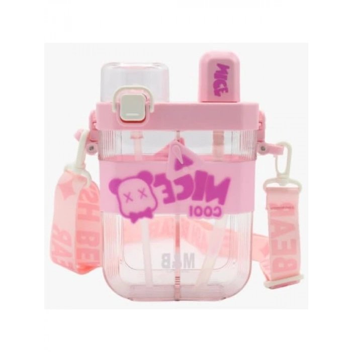 650ML Çift Bölmeli Damlatmaz Suluk, Pembe