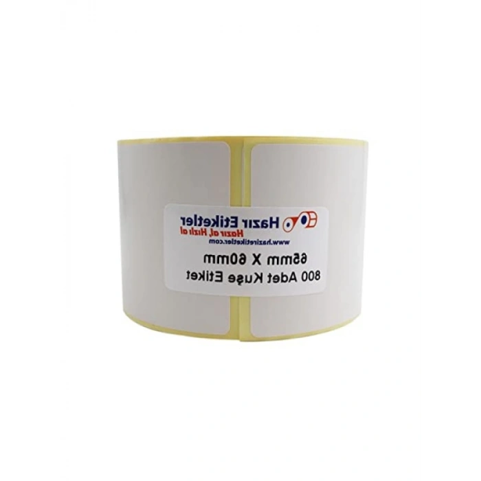 65mm x 60mm Kuşe Etiket Rulo - 800 Adet
