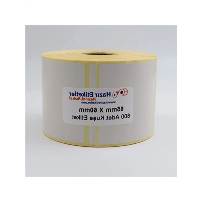 65mm x 60mm Kuşe Etiket Rulo - 800 Adet