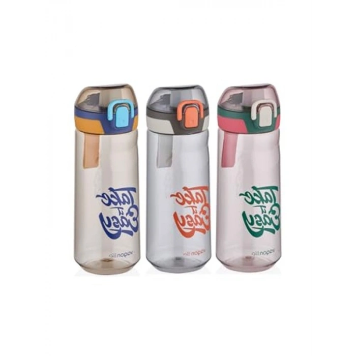 660ml Desenli Polikarbon Matara, Hafif ve Dayanıklı Yapı