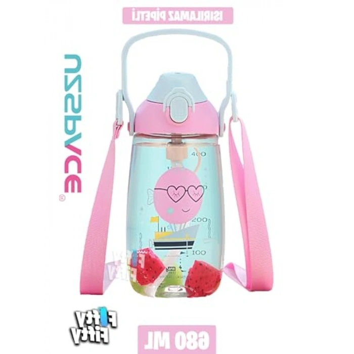 680 ml Kapasiteye Sahip Çocuk Su Matarası, Boyun Askılı