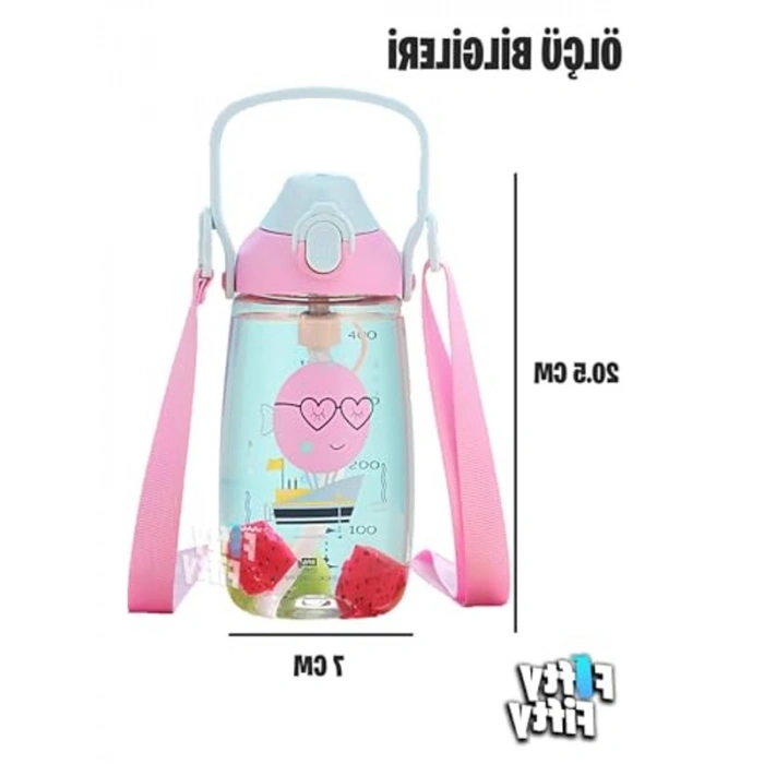 680 ml Kapasiteye Sahip Çocuk Su Matarası, Boyun Askılı