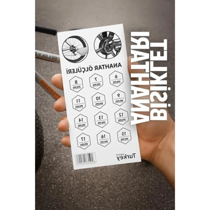 Bisiklet Anahtarı, Paslanmaz Çelik, 6‑17 mm Somun, Ekstra Dayanıklı, Çok Fonksiyonlu, Ekonok, 12 Farklı Ölçü, Tar Aleti