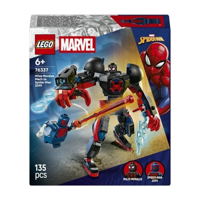 LEGO® ǀ Marvel Miles Morales Robotu, Örümcek Adam 2099’a Karşı 76337 - 6+ Yaş için Yaratıcı Oyuncak Yapım Seti (135 Parça)