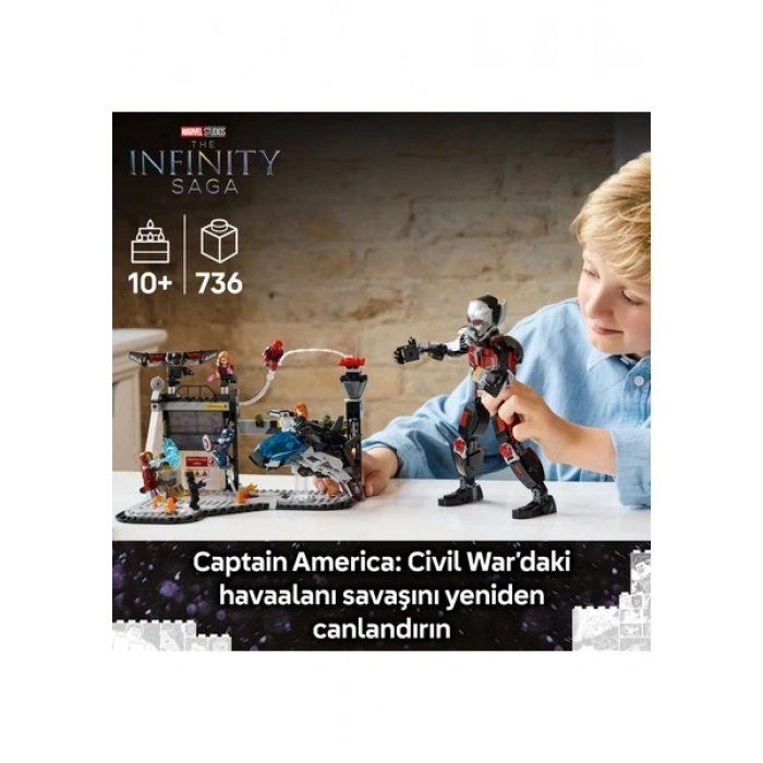 LEGO ® ǀ Marvel Kaptan Amerika: Kahramanların Savaşı Aksiyon Savaşı 76314 - 10 Yaş & Üzeri Çocuklar için Oyuncak Yapım Seti (736P)