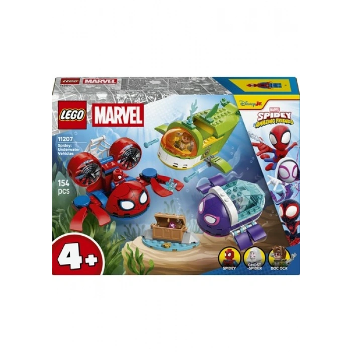 LEGO® ǀ Marvel Spidey Ve İnanılmaz Arkadaşları Spidey: Su Altı Araçları 11207 - 4 Yaş ve Üzeri Çocuklar için Yaratıcı Oyuncak Yapım Seti (154 Parça)