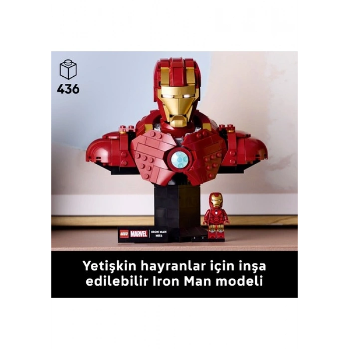 LEGO® ǀ Marvel Iron Man Mk4 Büstü 76327 - Yetişkinler Için Minifigür Içeren Yaratıcı Yapım Seti (436 Parça)