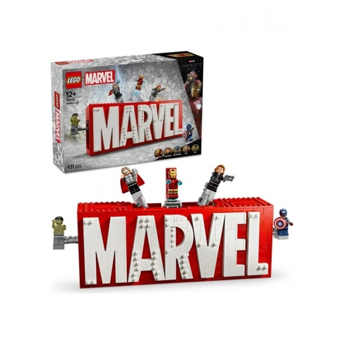 LEGO ® ǀ Marvel MARVEL Logosu ve Minifigürleri 76313 - 12 Yaş & Üzeri Çocuklar için Yaratıcı Oyuncak Yapım Seti (931 Parça)
