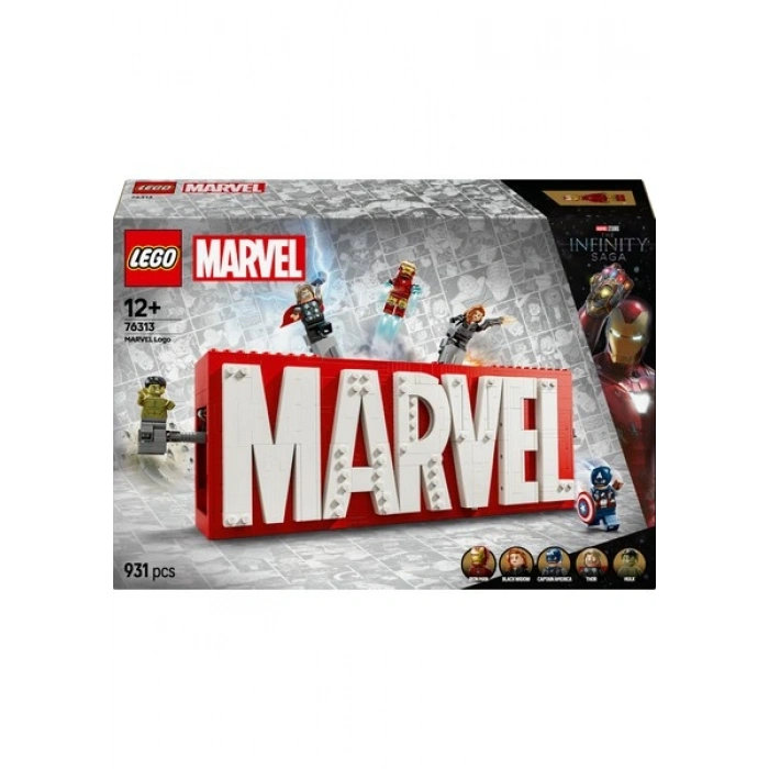 LEGO ® ǀ Marvel MARVEL Logosu ve Minifigürleri 76313 - 12 Yaş & Üzeri Çocuklar için Yaratıcı Oyuncak Yapım Seti (931 Parça)