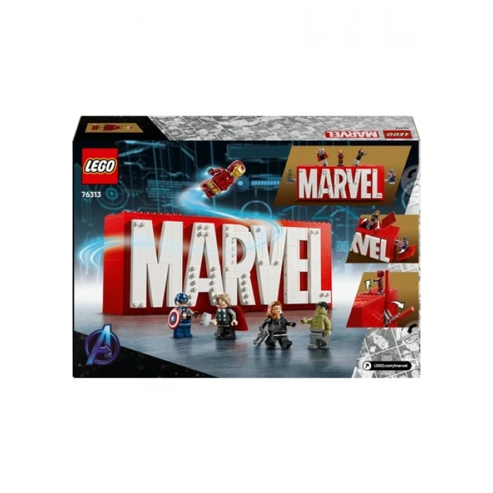 LEGO ® ǀ Marvel MARVEL Logosu ve Minifigürleri 76313 - 12 Yaş & Üzeri Çocuklar için Yaratıcı Oyuncak Yapım Seti (931 Parça)