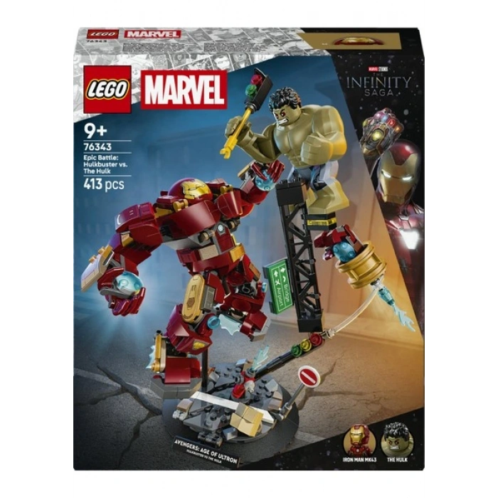 LEGO® ǀ Marvel Efsanevi Savaş: Hulkbuster, Hulk’a Karşı 76343 - 9+ için Minifigür İçeren Yaratıcı Oyuncak Yapım Seti (413 Parça)
